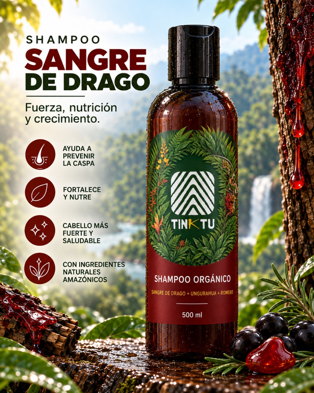 Shampoo de Sangre de Drago + Ungurahua